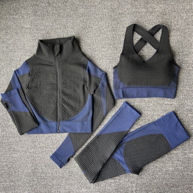 Women's Sport fitness suit Running yoga top+ Leggings women Seamless gym yoga bra