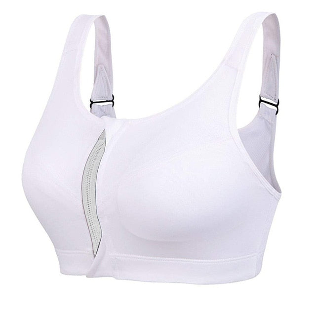 sports underwear women's shockproof vest fitness thin section large size open zip sexy bra
