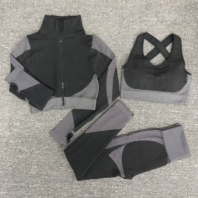 Women's Sport fitness suit Running yoga top+ Leggings women Seamless gym yoga bra