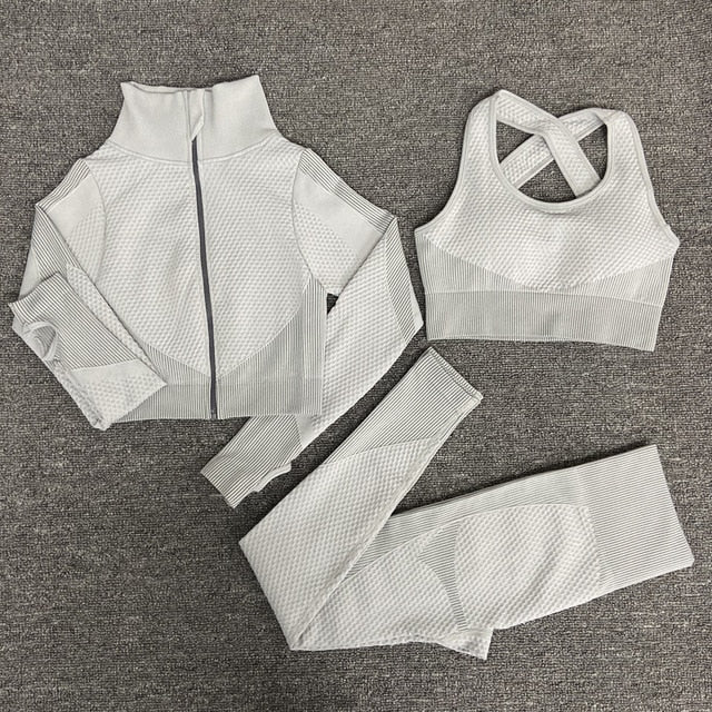 Women's Sport fitness suit Running yoga top+ Leggings women Seamless gym yoga bra