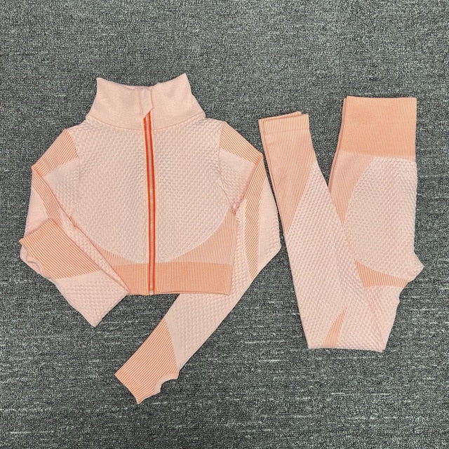 Women's Sport fitness suit Running yoga top+ Leggings women Seamless gym yoga bra