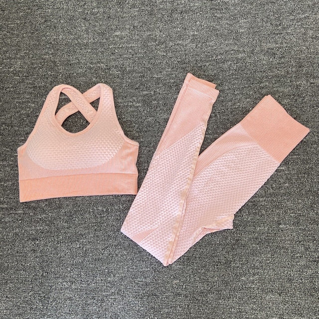 Women's Sport fitness suit Running yoga top+ Leggings women Seamless gym yoga bra