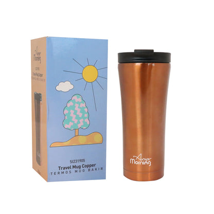 Any Morning SI231905 Travel Mug, 15 Oz, Copper
