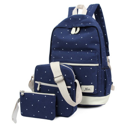 Canvas Backpack Set: Women Cute Lightweight, Fashion, Arcuate Shoulder Strap