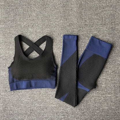 Women's Sport fitness suit Running yoga top+  Leggings women Seamless gym yoga bra