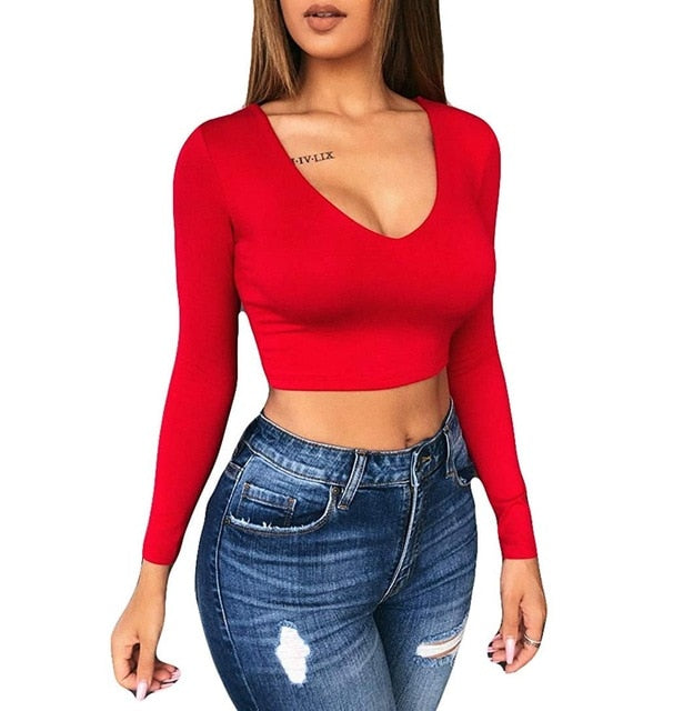 Women T-shirt Long Sleeve Top Ladies Bodycon Casual T Shirt Sexy Ladies Shirt Womens Clothing Party Clothes Women Tee Shirts
