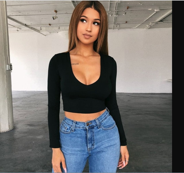 Women T-shirt Long Sleeve Top Ladies Bodycon Casual T Shirt Sexy Ladies Shirt Womens Clothing Party Clothes Women Tee Shirts