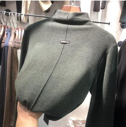 Women's  2020  Half Turtleneck Shirt Korean Tops Fashion Long Sleeve Tees