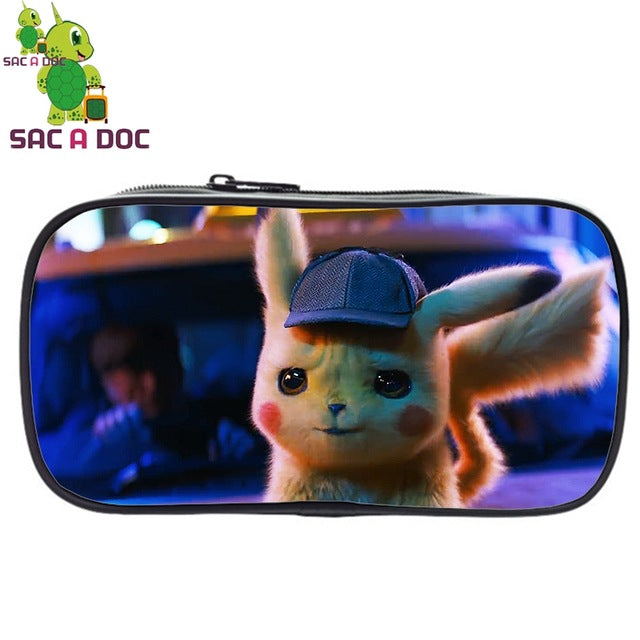 Pokemon Detective Pikachu USB Bagpack 16 Inch School Backpacks for Teens Boys Girls Backpack Pikachu BookBag Laptop Back Pack