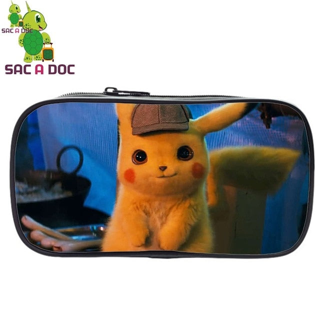 Pokemon Detective Pikachu USB Bagpack 16 Inch School Backpacks for Teens Boys Girls Backpack Pikachu BookBag Laptop Back Pack