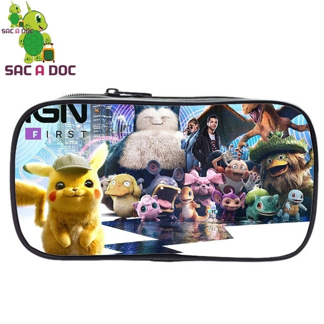 Pokemon Detective Pikachu USB Bagpack 16 Inch School Backpacks for Teens Boys Girls Backpack Pikachu BookBag Laptop Back Pack